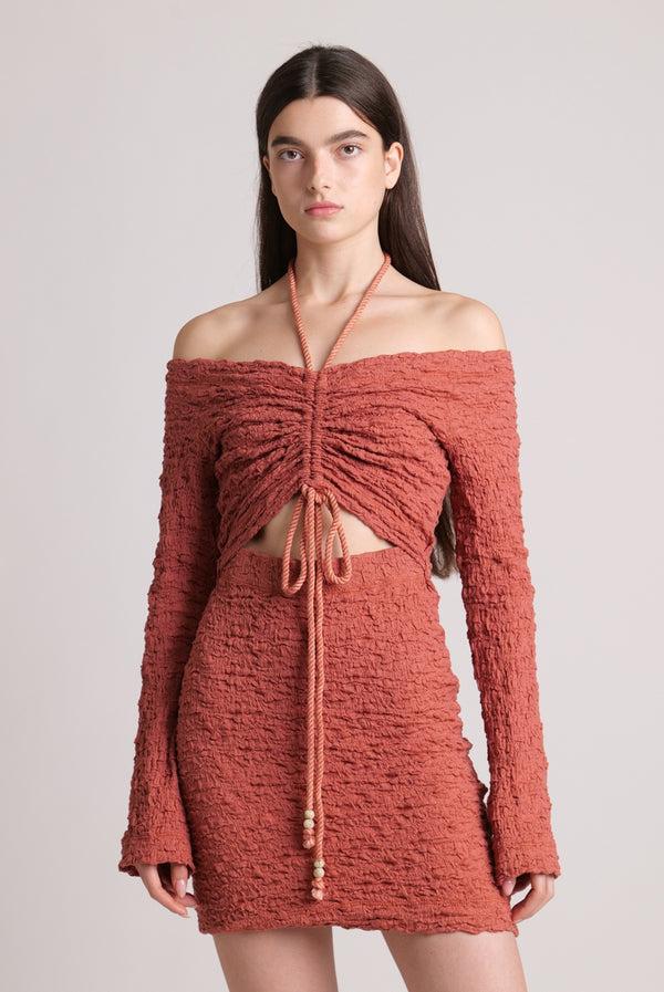Sabina Musáyev ANASTASIA DRESS SOFT CASUAL RED CLAY