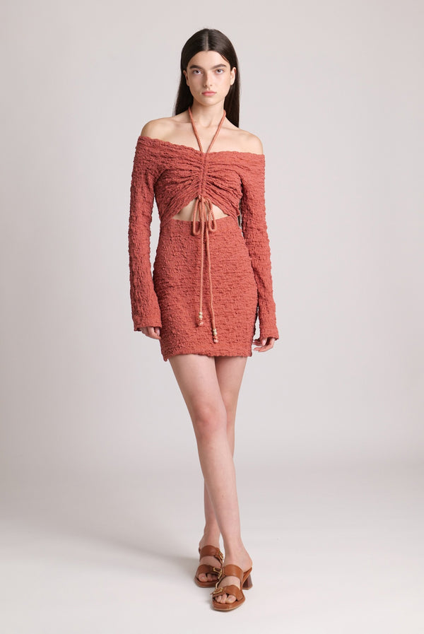 sabina musáyev ANASTASIA DRESS SOFT CASUAL RED CLAY