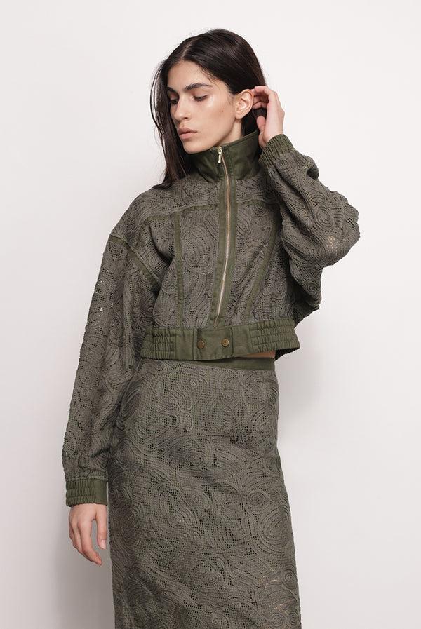 sabina musáyev ANDERSON JACKET PRE FALL WINTER 25/26 OLIVE GREEN