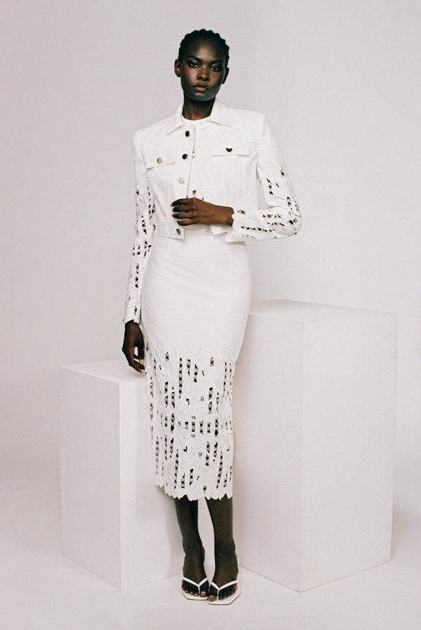 sabina musáyev ASPEN SKIRT PRE FALL WINTER 25/26 OFF WHITE