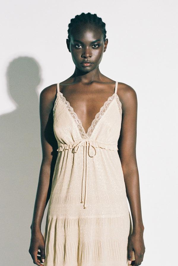 Sabina Musáyev ATTILA DRESS ALL ITEMS GOLDEN BLONDE