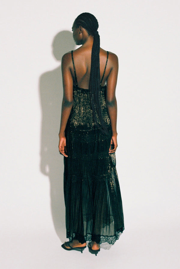 Sabina Musáyev ATTILA DRESS PRE FALL WINTER 25/26 BLACK BRONZE