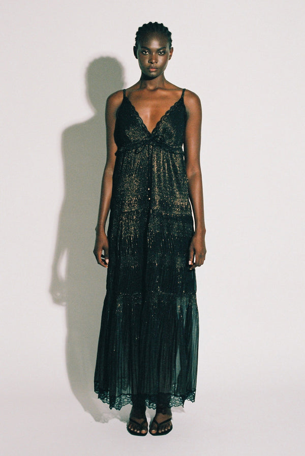 sabina musáyev ATTILA DRESS PRE FALL WINTER 25/26 BLACK BRONZE