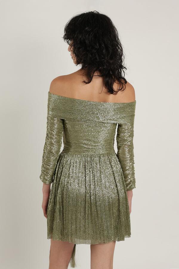 Sabina Musáyev BALLERINA DRESS EVENING WEAR OLIVE GREEN