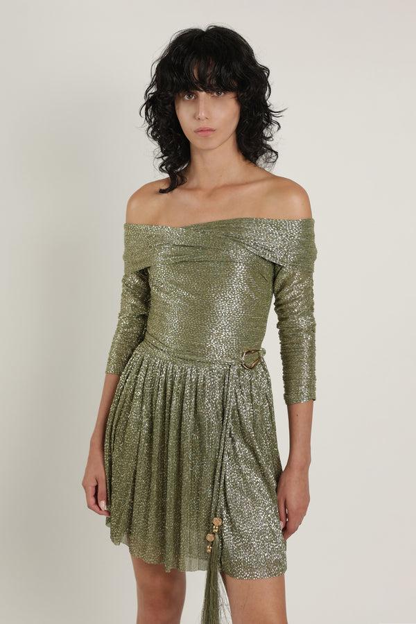 sabina musáyev BALLERINA DRESS EVENING WEAR OLIVE GREEN