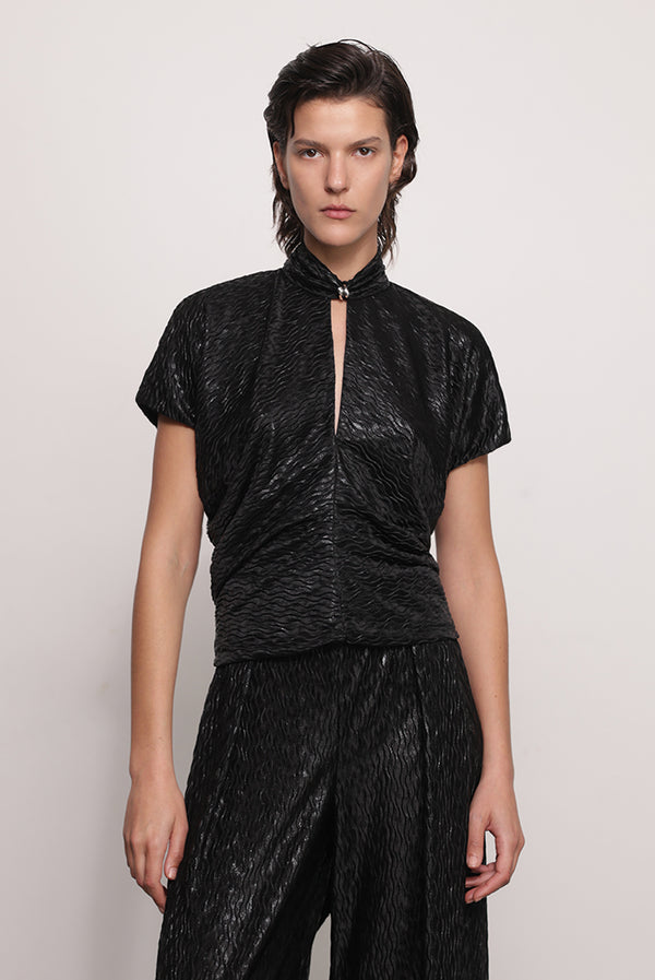 sabina musáyev BEVERLY TOP PRE FALL WINTER 25/26 BLACK
