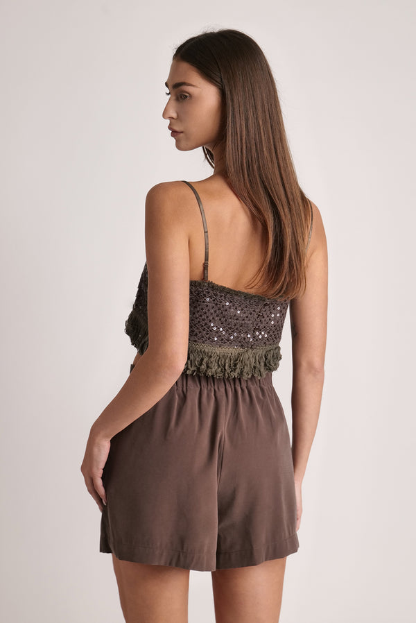 Sabina Musáyev BOBI TOP SUMMER SALE 50% OFF DARK BROWN