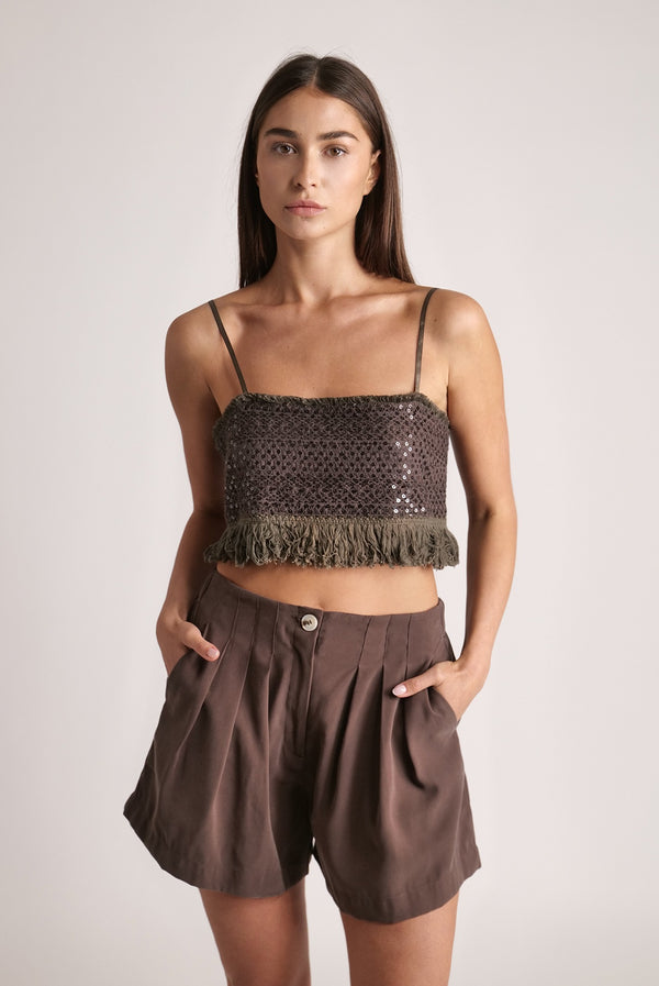 sabina musáyev BOBI TOP SUMMER SALE 50% OFF DARK BROWN