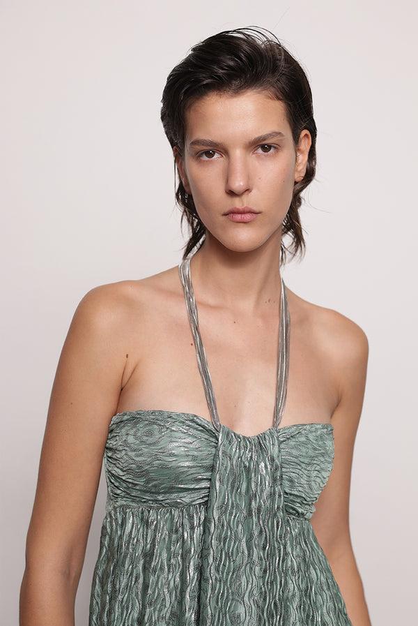 Sabina Musáyev BRUNA DRESS PRE FALL WINTER 25/26 SMOKED SAGE