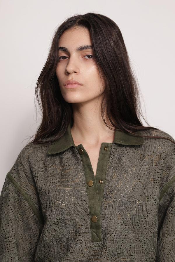 Sabina Musáyev COLMAR TOP PRE FALL WINTER 25/26 OLIVE GREEN