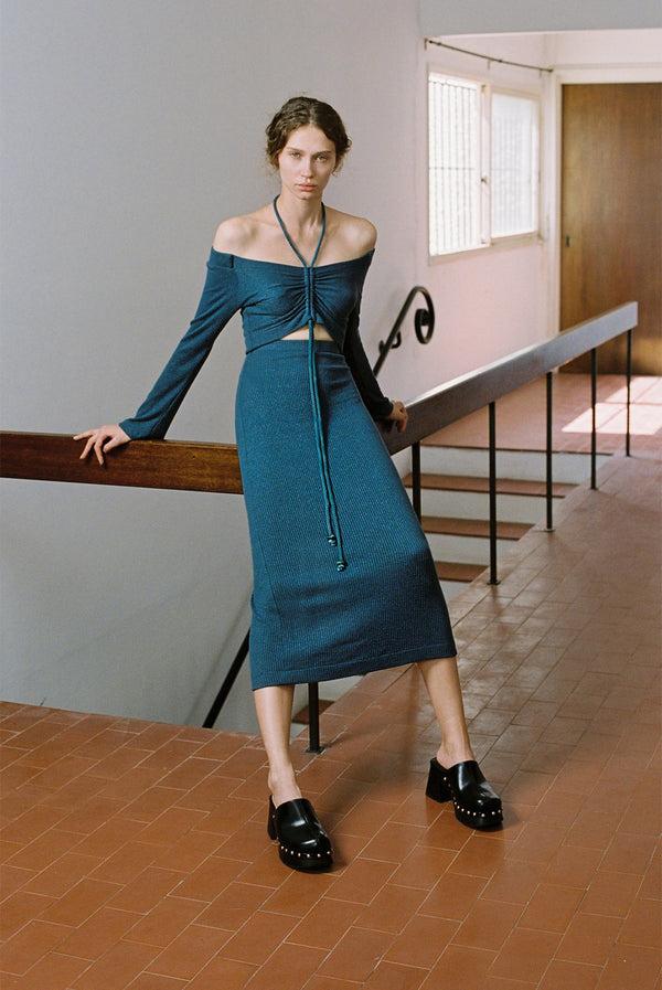 Sabina Musáyev COLT SKIRT SOFT CASUAL DARK SAPPHIRE