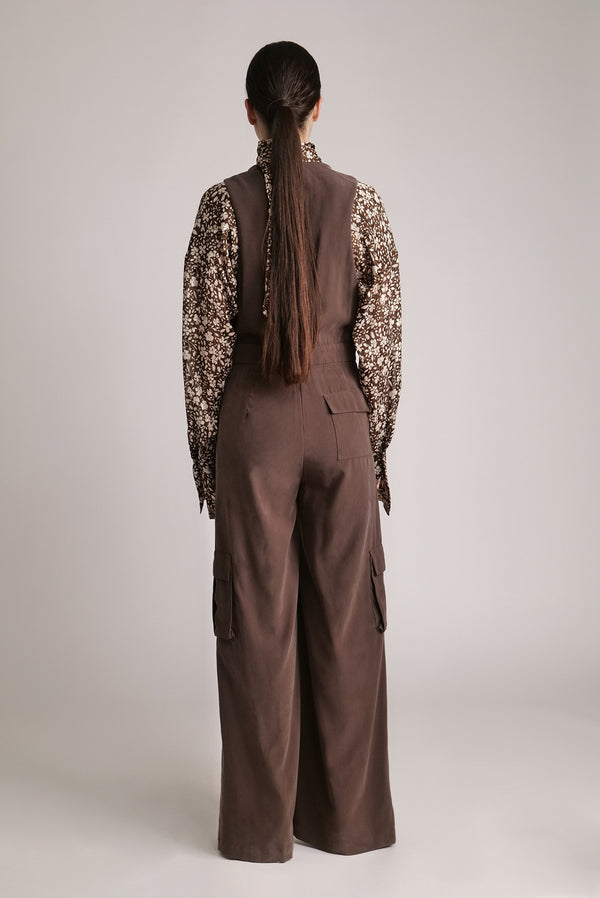 Sabina Musáyev DANTE JUMPSUIT SUMMER SALE 50% OFF DARK BROWN