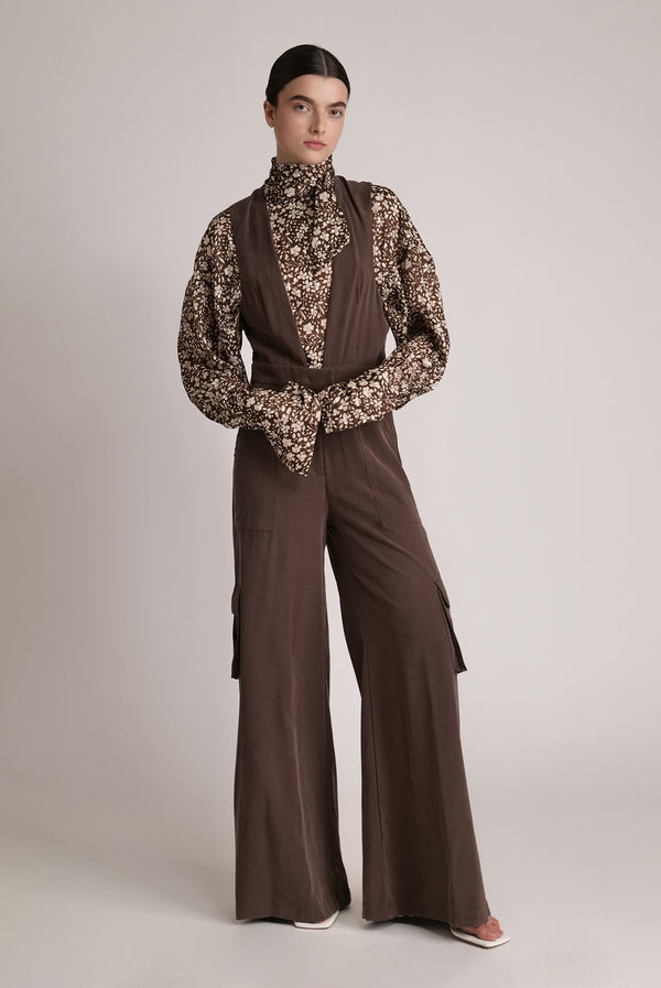 sabina musáyev DANTE JUMPSUIT SUMMER SALE 50% OFF DARK BROWN