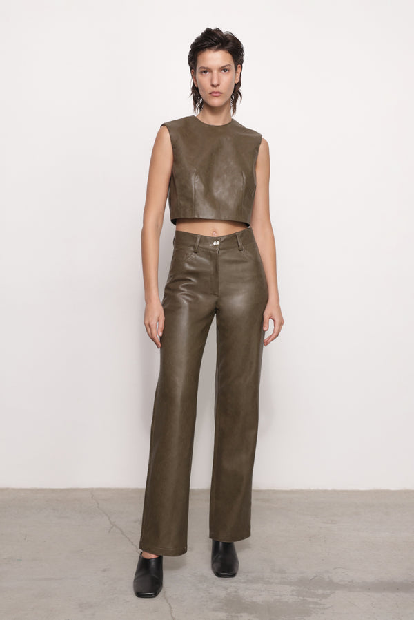 Sabina Musáyev DIDA TOP PRE FALL WINTER 25/26 DARK KHAKI