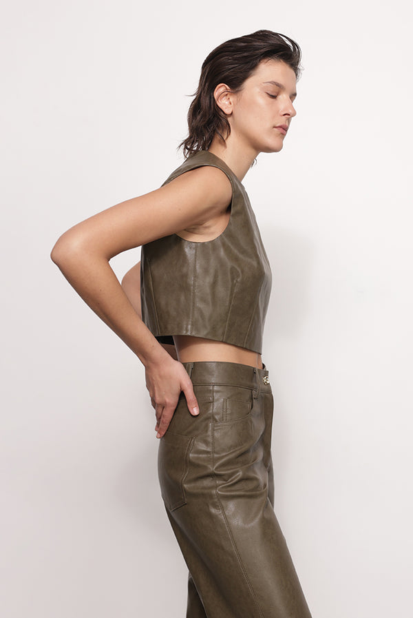 Sabina Musáyev DIDA TOP PRE FALL WINTER 25/26 DARK KHAKI