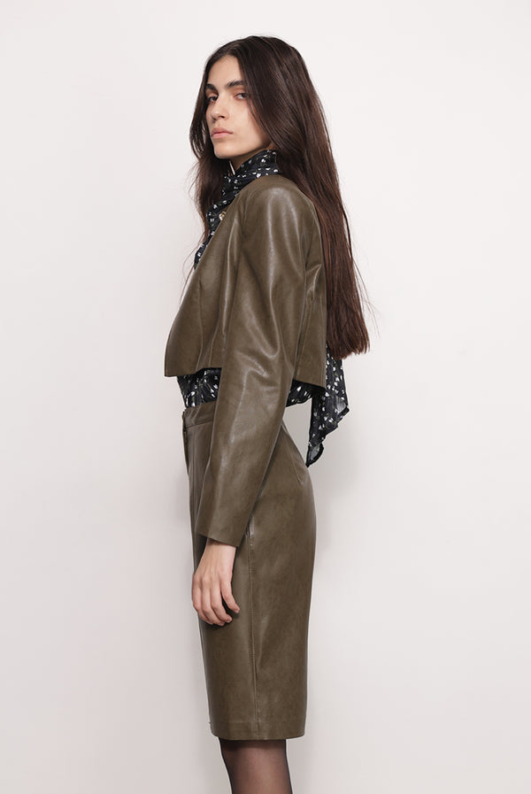 Sabina Musáyev ELLE BERMUDA PRE FALL WINTER 25/26 DARK KHAKI