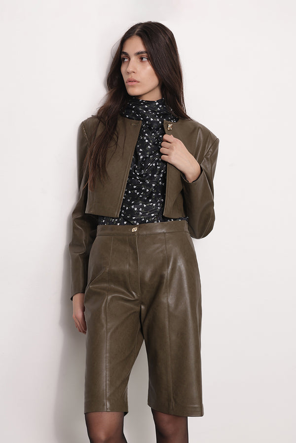 Sabina Musáyev ELLE BERMUDA PRE FALL WINTER 25/26 DARK KHAKI