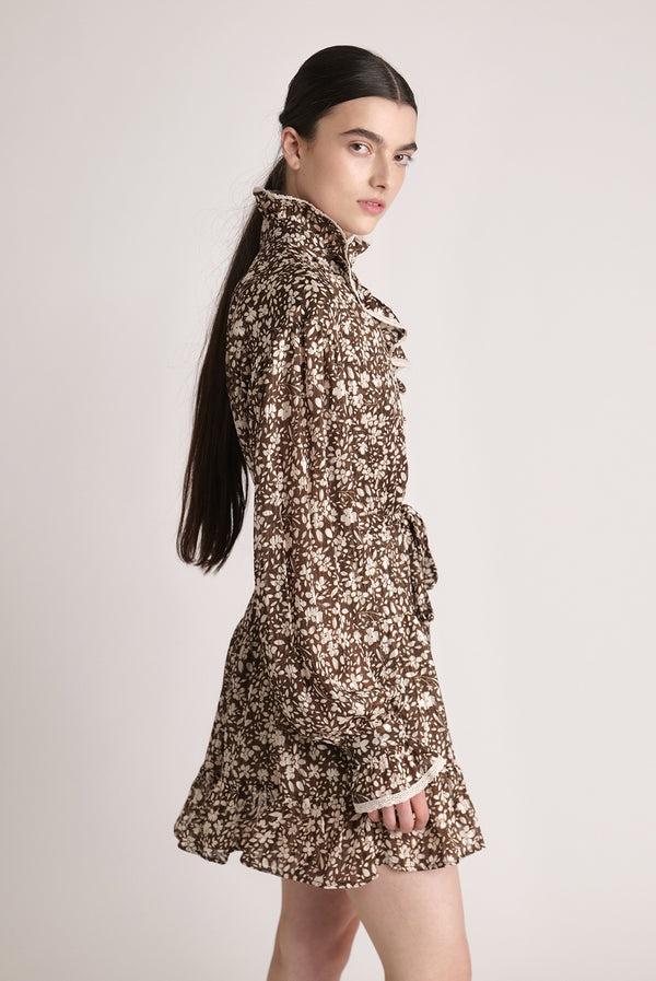 Sabina Musáyev ELLIE DRESS SUMMER SALE 50% OFF BROWN PRINT