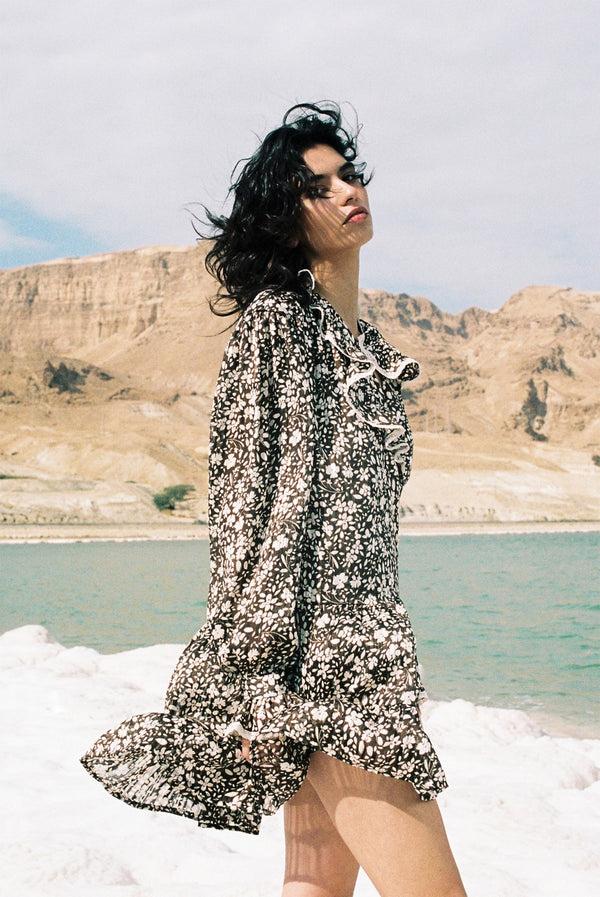 Sabina Musáyev ELLIE DRESS SUMMER SALE 50% OFF BROWN PRINT