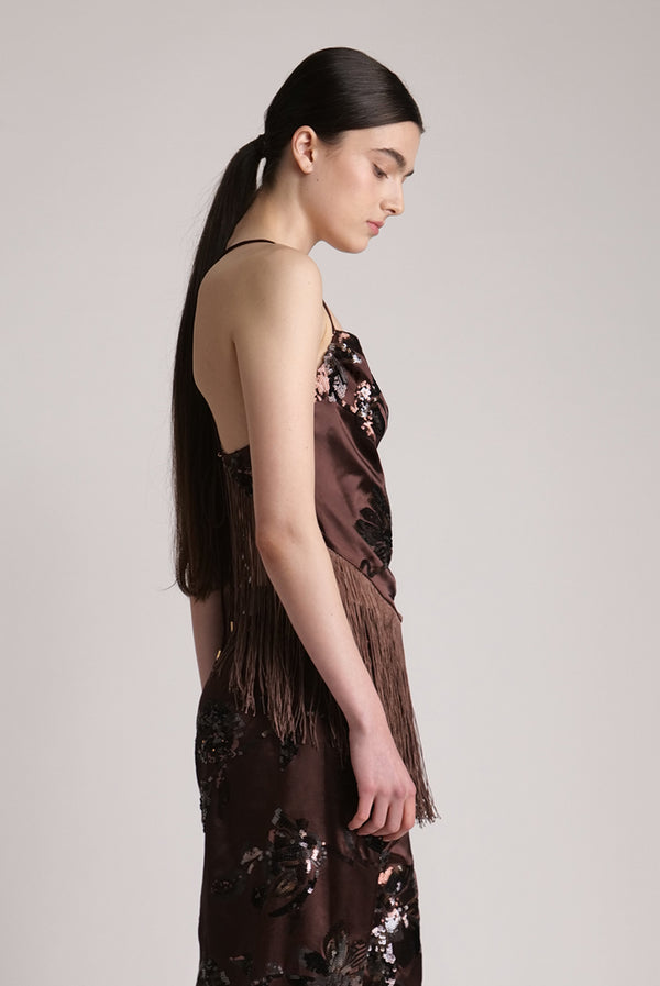 Sabina Musáyev ELYSE TOP SUMMER SALE 50% OFF DARK BROWN