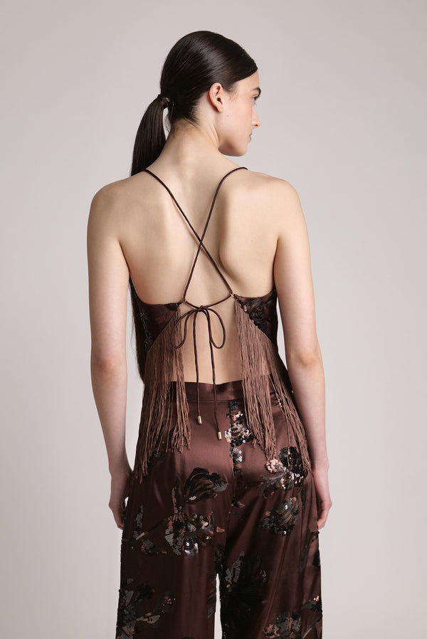 Sabina Musáyev ELYSE TOP SUMMER SALE 50% OFF DARK BROWN