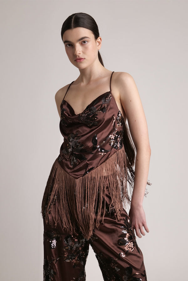 sabina musáyev ELYSE TOP SUMMER SALE 50% OFF DARK BROWN