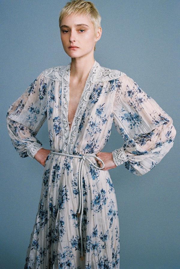 Sabina Musáyev EUPHORIA DRESS SOFT CASUAL WHITE PRINT