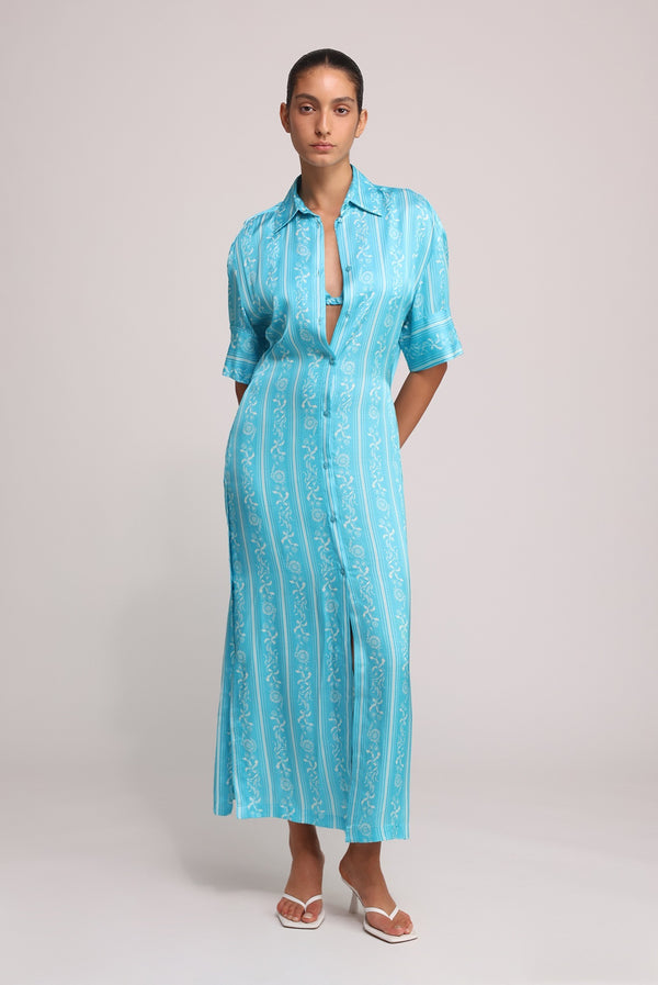 sabina musáyev EVENA TOP SOFT CASUAL TURQUOISE PRINT