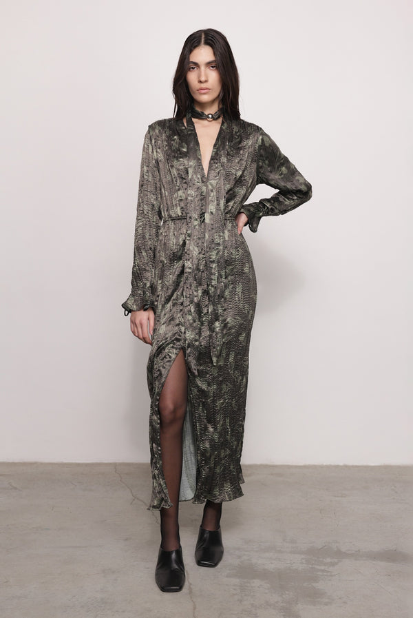 sabina musáyev FLORIS DRESS ALL ITEMS DARK OLIVE PRINT