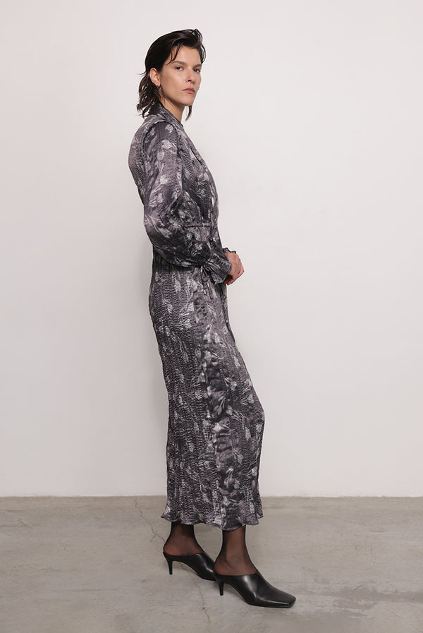 Sabina Musáyev FLORIS DRESS ALL ITEMS GRAPHITE PRINT