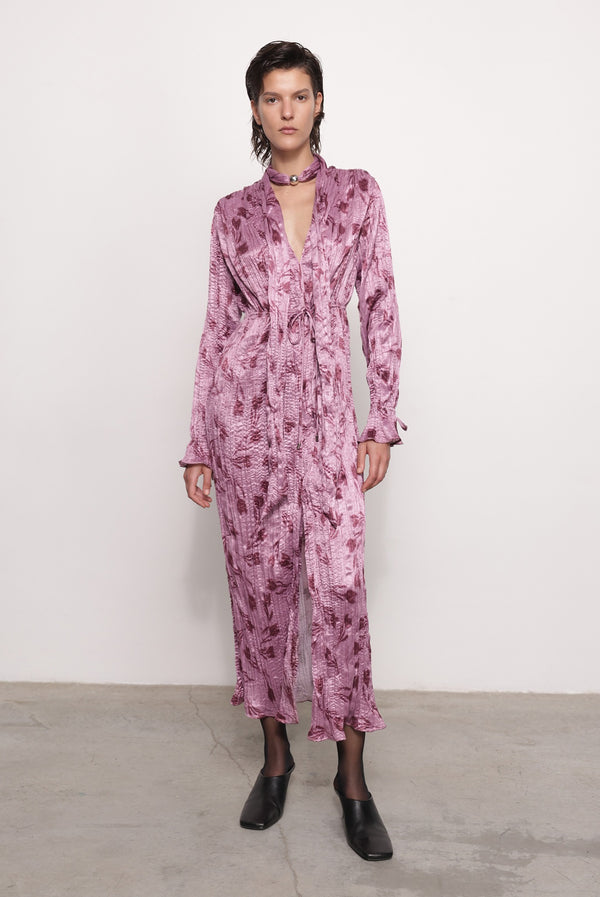 sabina musáyev FLORIS DRESS PRE FALL WINTER 25/26 MAUVE PRINT
