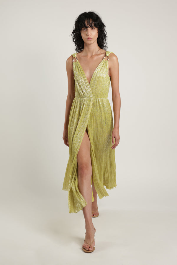 sabina musáyev GLORIOSA DRESS EVENING WEAR SUNNY LIME