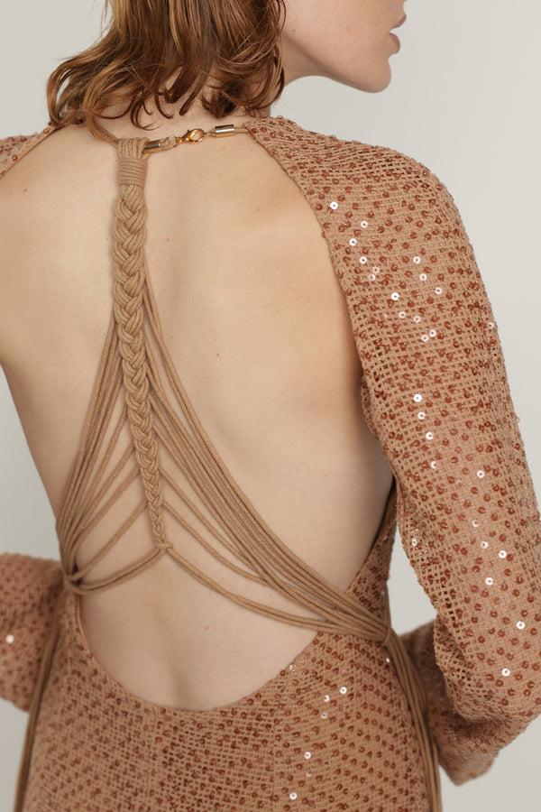 Sabina Musáyev GRETA DRESS SUMMER SALE 50% OFF PECAN