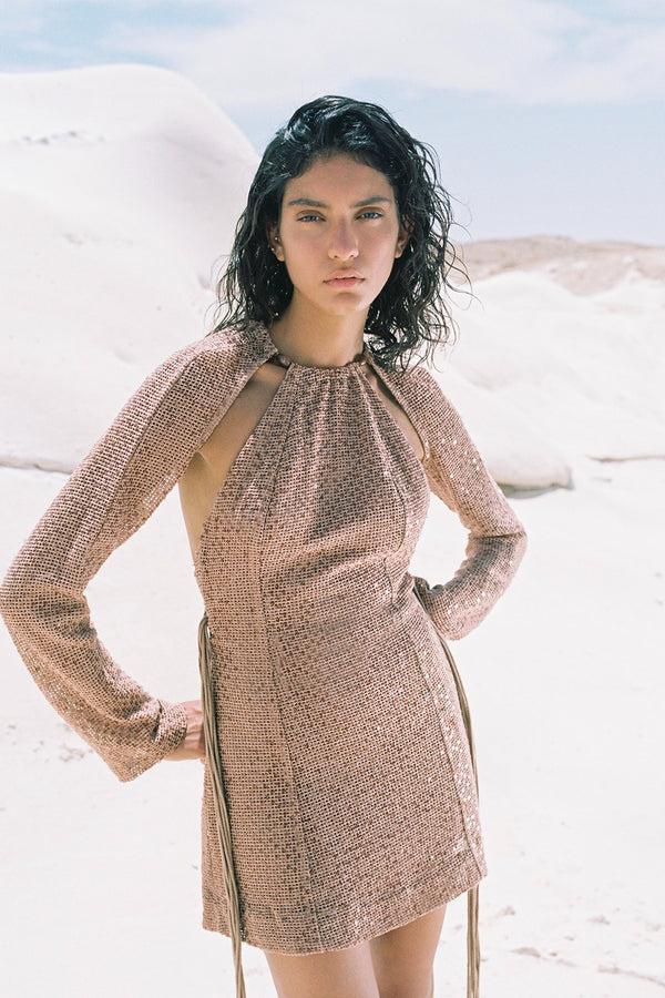 Sabina Musáyev GRETA DRESS SUMMER SALE 50% OFF PECAN