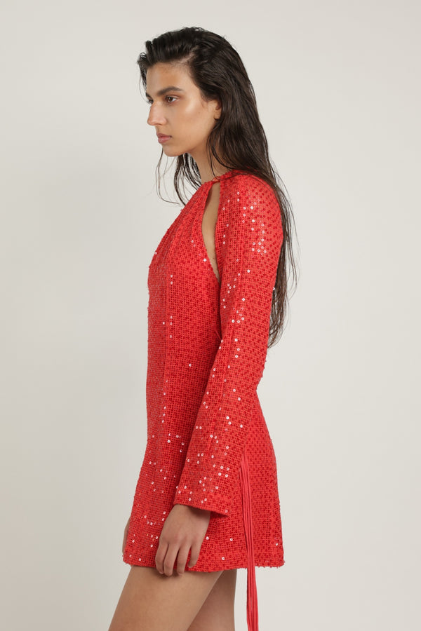 Sabina Musáyev GRETA DRESS SUMMER SALE 50% OFF RADIANT RED