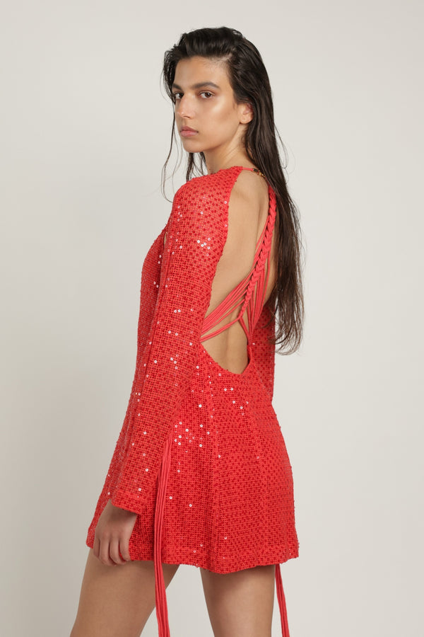 Sabina Musáyev GRETA DRESS SUMMER SALE 50% OFF RADIANT RED