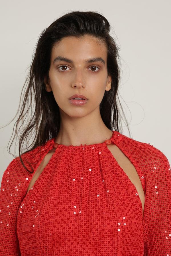Sabina Musáyev GRETA DRESS SUMMER SALE 50% OFF RADIANT RED
