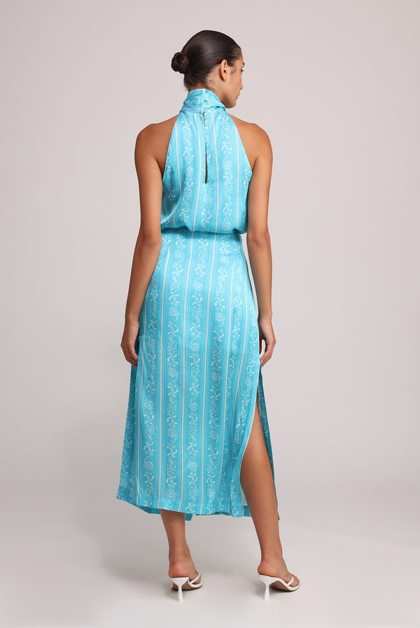 Sabina Musáyev HARRIET SKIRT SOFT CASUAL TURQUOISE PRINT