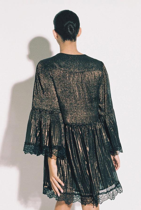 Sabina Musáyev HELEN DRESS PRE FALL WINTER 25/26 BLACK BRONZE