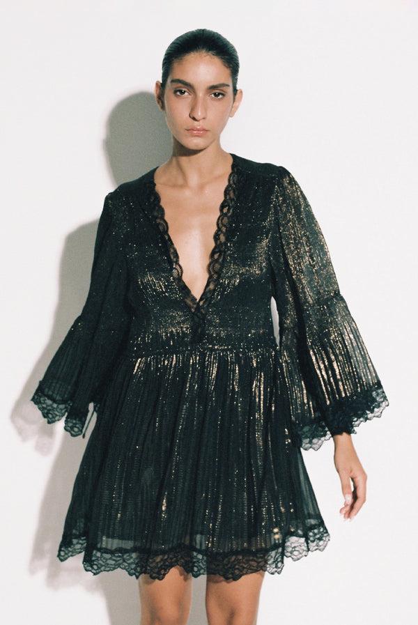 sabina musáyev HELEN DRESS PRE FALL WINTER 25/26 BLACK BRONZE