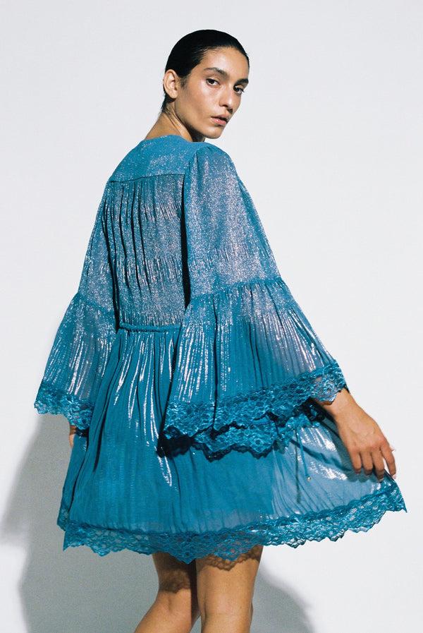Sabina Musáyev HELEN DRESS PRE FALL WINTER 25/26 SILVER BLUE