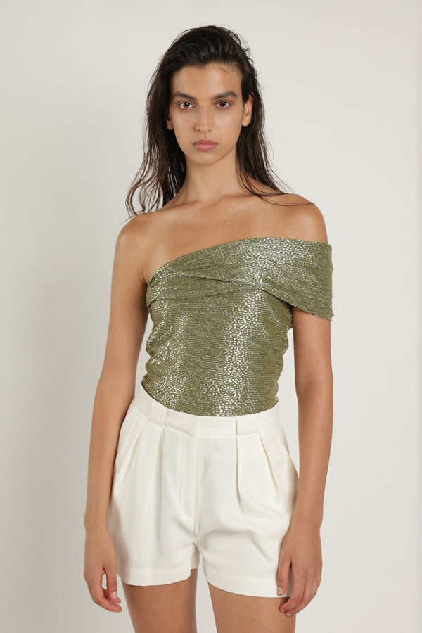 Sabina Musáyev ILLAI BODYSUIT EVENING WEAR OLIVE GREEN