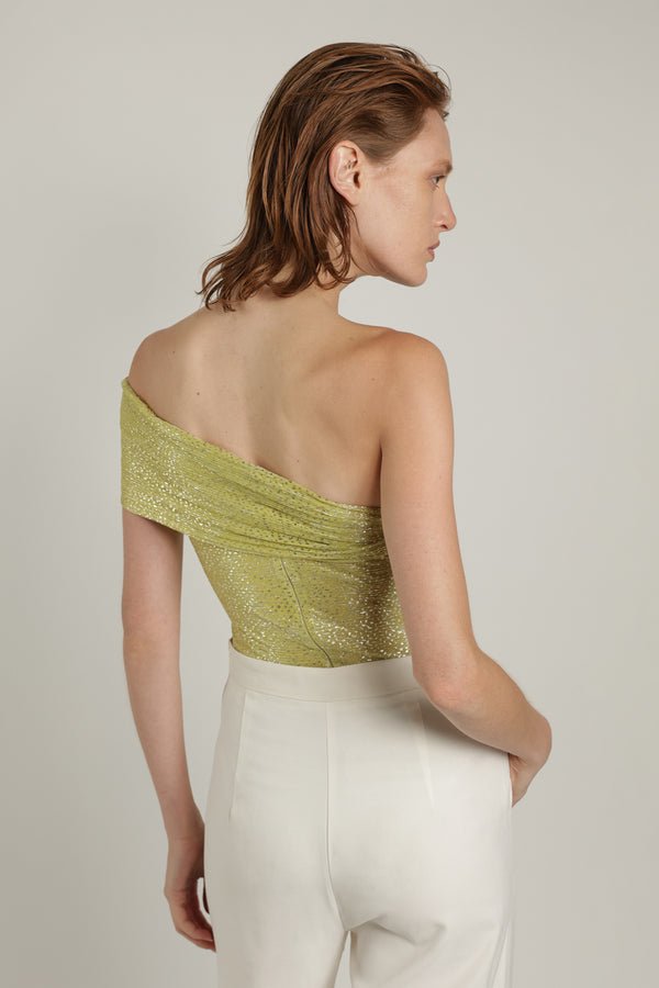 Sabina Musáyev ILLAI BODYSUIT EVENING WEAR SUNNY LIME