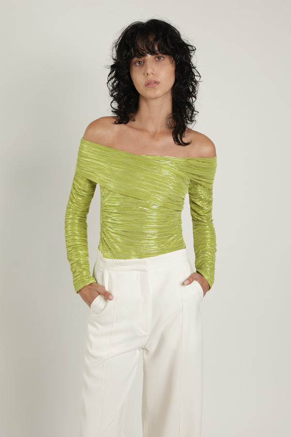 sabina musáyev IVAN BODYSUIT EVENING WEAR LIME GREEN