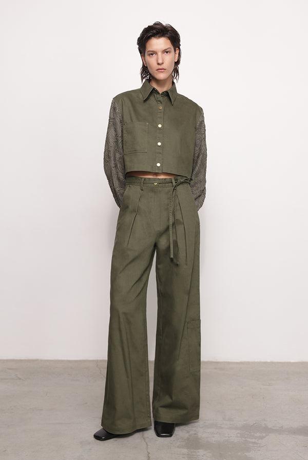Sabina Musáyev JEREMY PANTS PRE FALL WINTER 25/26 OLIVE GREEN