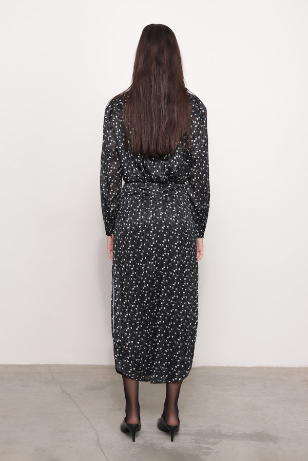 Sabina Musáyev JURA DRESS PRE FALL WINTER 25/26 BLACK PRINT