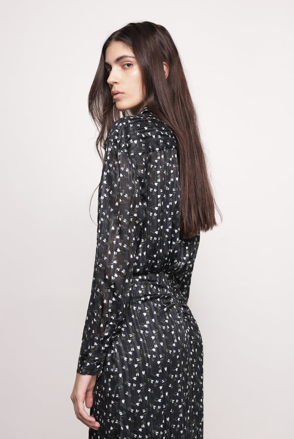 Sabina Musáyev JURA DRESS PRE FALL WINTER 25/26 BLACK PRINT