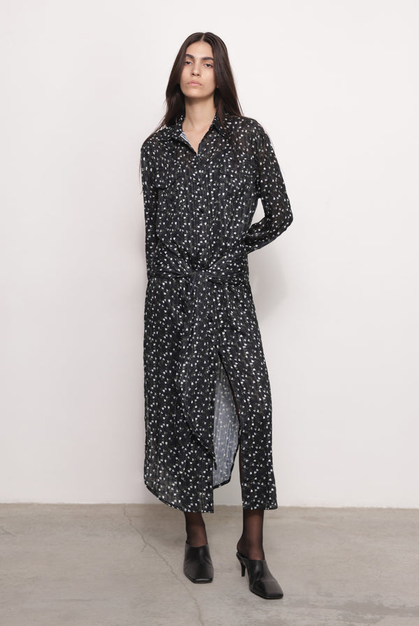 sabina musáyev JURA DRESS PRE FALL WINTER 25/26 BLACK PRINT