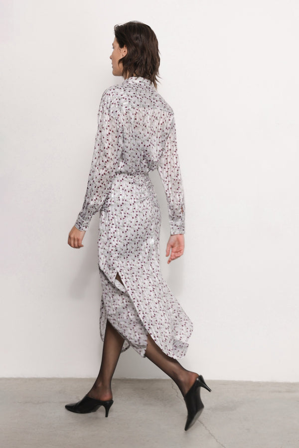 Sabina Musáyev JURA DRESS PRE FALL WINTER 25/26 STERLING GREY PRINT