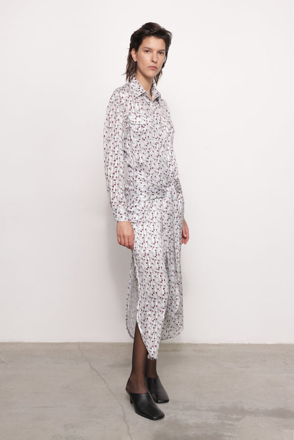 sabina musáyev JURA DRESS PRE FALL WINTER 25/26 STERLING GREY PRINT
